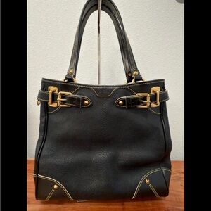 Elegant Black Leather Tote Bag